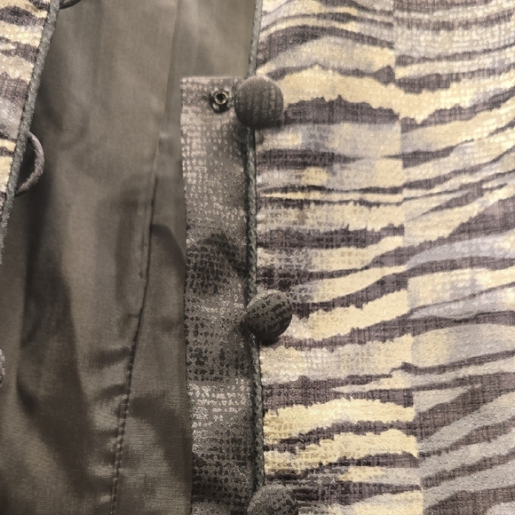 Adrianna Papell Silk Women's Patterned Blazer - Gray and Silver - Picture 4 of 15